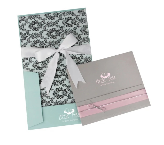 Boutique Photo Cases in White and Robin s Egg Blue showing printed board construction in 8x10 size