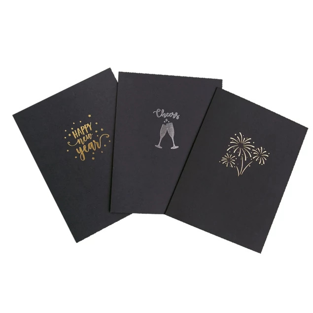 Silverton Folder with event foil imprinting showing custom design on black silver border folder