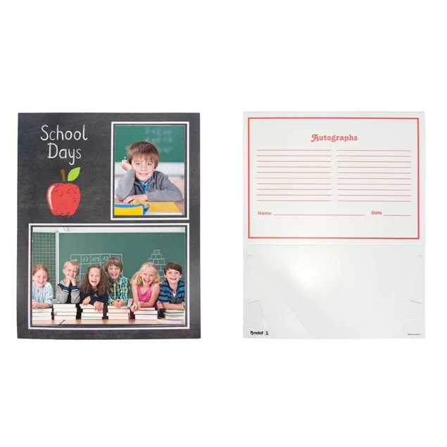 School Days Memory Mate back showing autograph area for student and classmate signatures