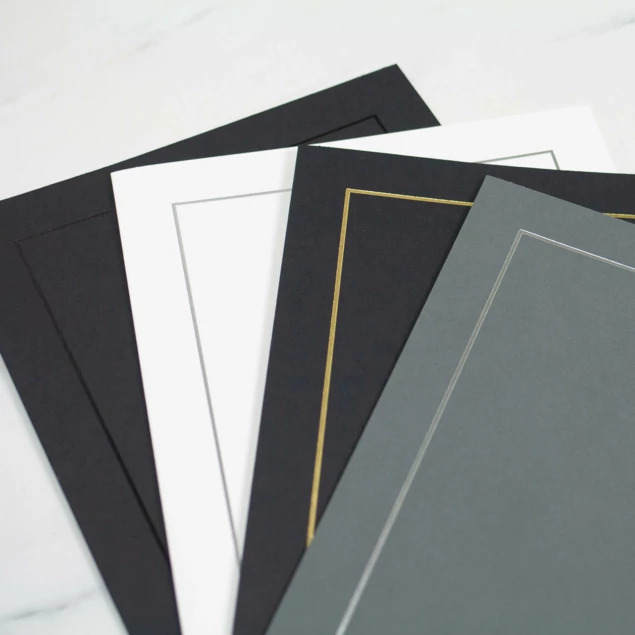 Tyndell Whitney Certificate Holders showing all four color options  Black Gold, Black Black, White Silver, and Slate Silver