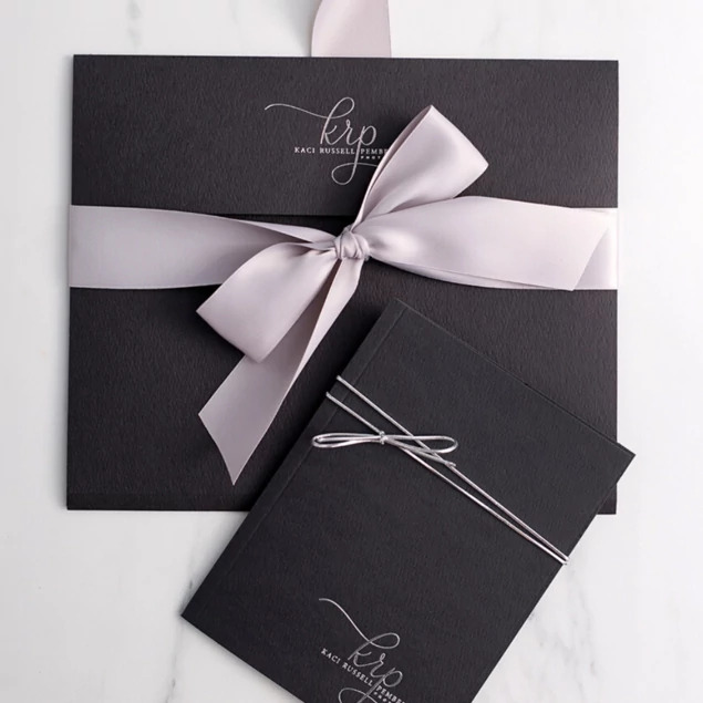 Black Tyndell Photo Cases in 4x6 through 16x20 showing linen texture virgin photo mount board cover