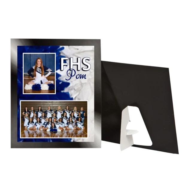 Digital Action Mount in gradated black standing horizontally with sports team composite photo displayed