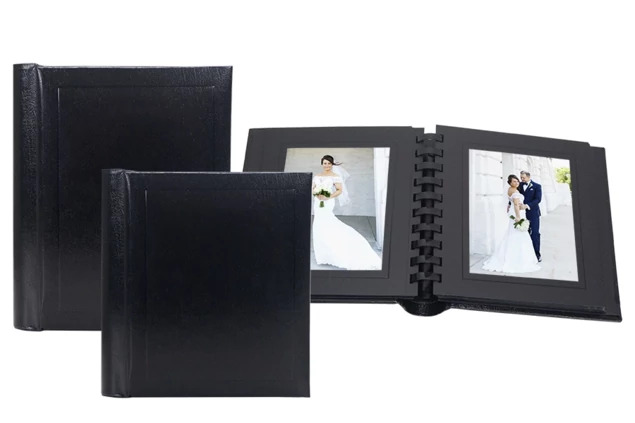 Parade Album open showing comb construction with 10 leaves for 20 photos in 4x5 and 5x7 sizes