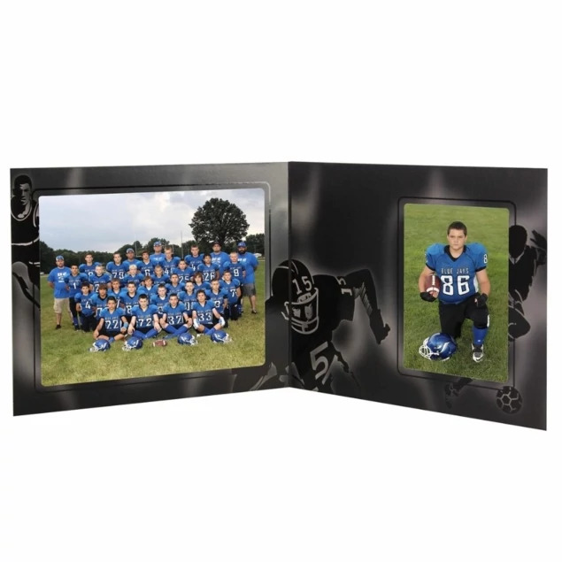 Pro Sports Series Folder in 10x8 5x7 configuration showing multi-color sports design for team and individual portrait delivery
