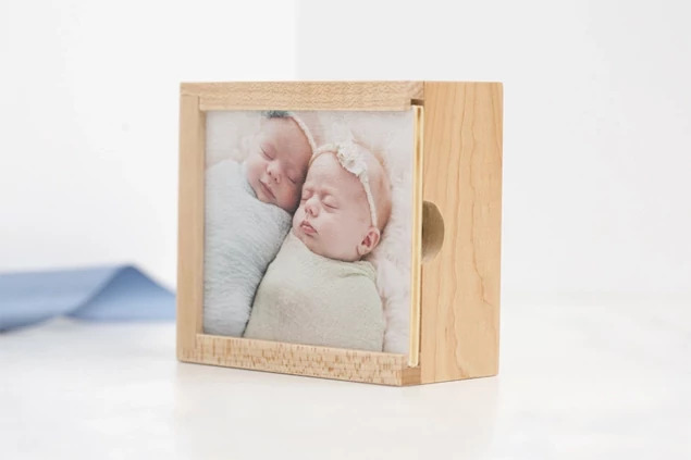Full Color Printed Maple Tyndell Wood Flash Drive USB Box