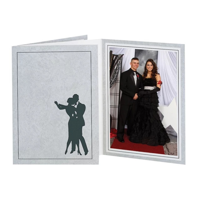 Paradise Folder in 8x10 showing printed gray mount board with dance-themed design and top-loading construction