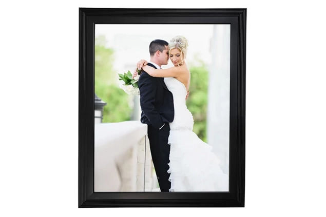 Black Ready Made Frame in 11x14 showing wood frame with subtle decorative edge in portrait orientation