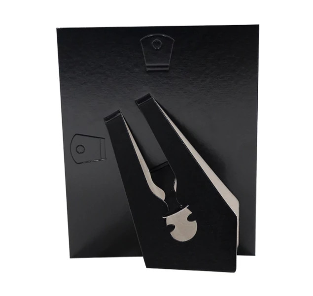 Black Carson Easel closed showing wrapped back dual easel stand design