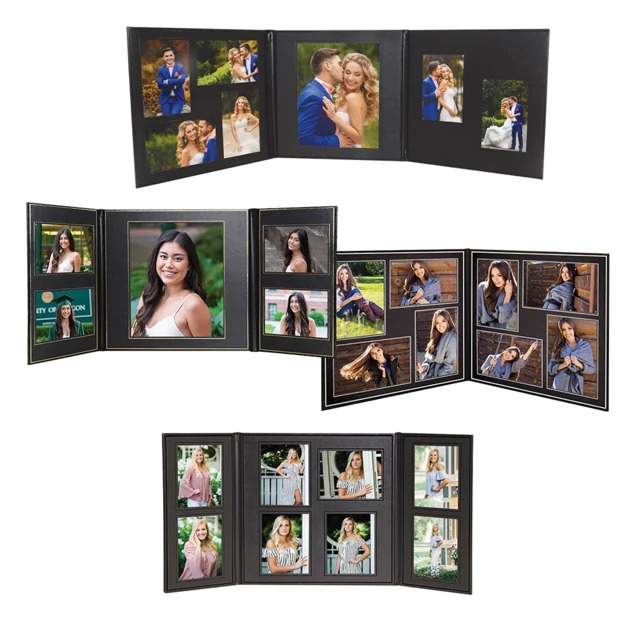 Black Custom View Folio Covers in 80-3, W-8, and 80-2 styles showing simulated leather construction