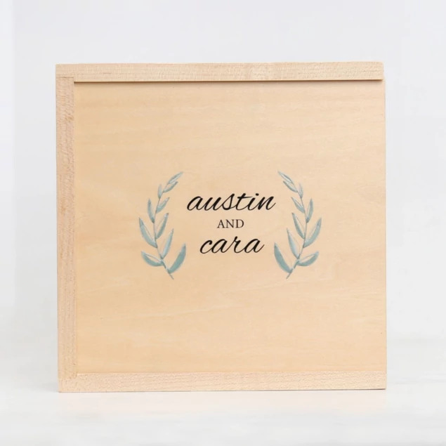Tyndell Maple Wood Flash and Print Box in 5x7 showing top slide open design for easy loading