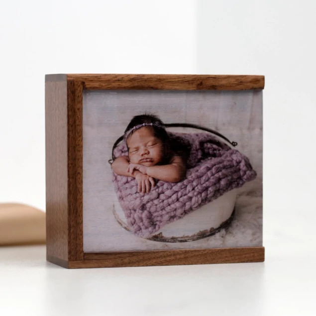 Full Color Printed Walnut Tyndell Wood Flash Drive USB Box