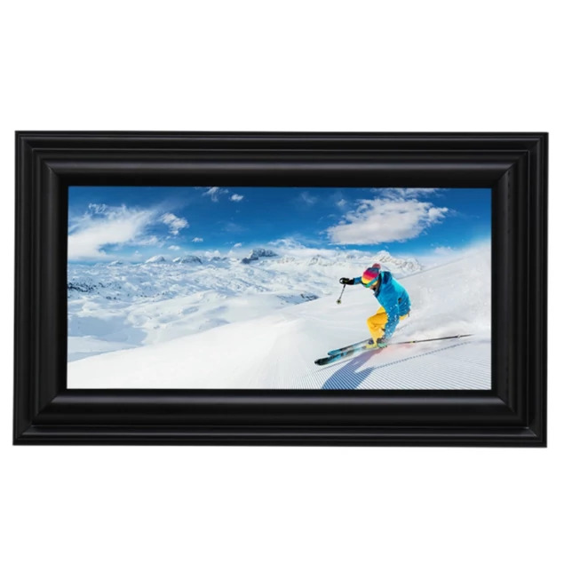 Black solid wood Panoramic Frame in 5x10 and 10x20 showing 1.25 inch wide molding with black satin finish