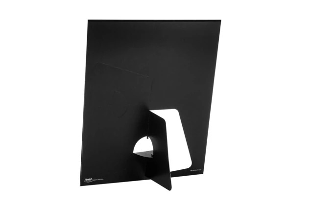 Pro Sports Panel Mount showing bottom-loading design and pop-out easel for vertical and horizontal display