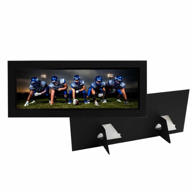 Tyndell Panoramic Easels in 8x20, 8x24, 10x20, and 10x24 showing black board with black foil border