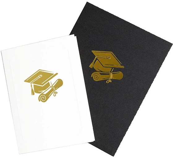 Onyx Double Take Folder with foil imprinting showing event or studio design on linen finish cover