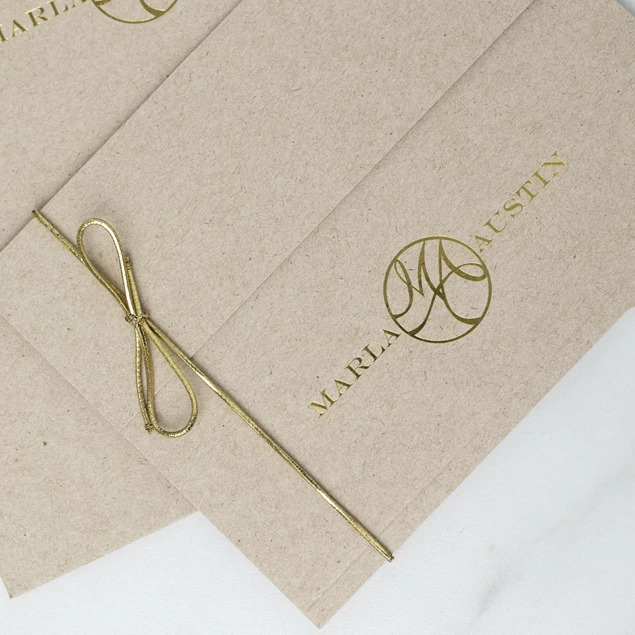 Kraft Tyndell Photo Case styled with ribbon and tissue paper accessories for complete portrait delivery