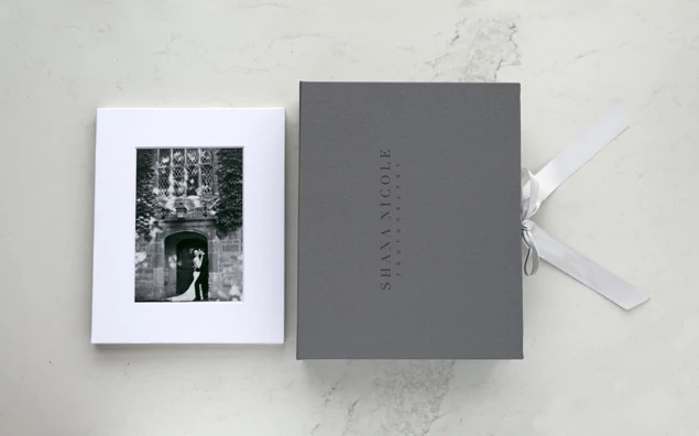 Tyndell Portfolio Boxes in Black showing all available sizes including mat-holding 7x10 and 8x12 options