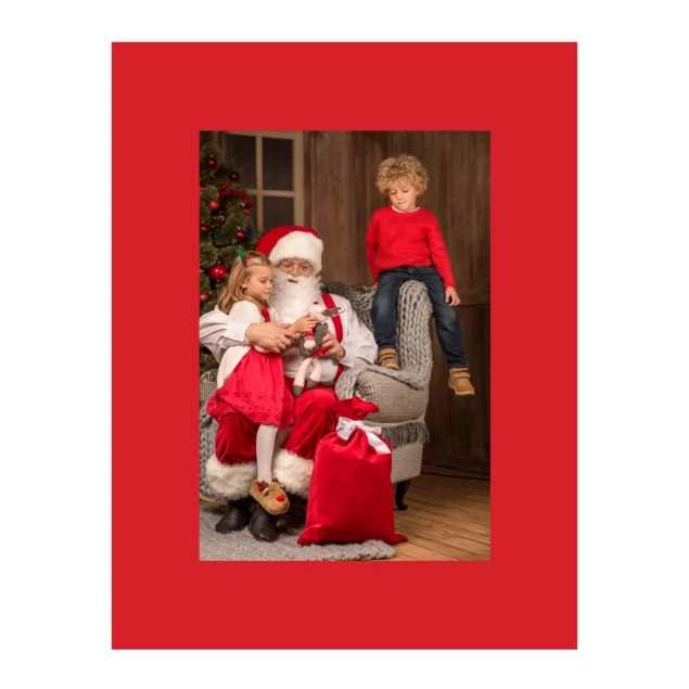 Santa Belt Folder in 5x7 showing red and gold foil belt design with foil imprinting customization option