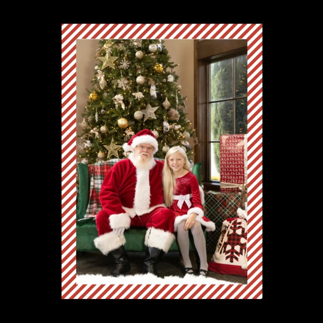 Santa Stripes Folder showing white finish with festive stripe design for Christmas and holiday event photos