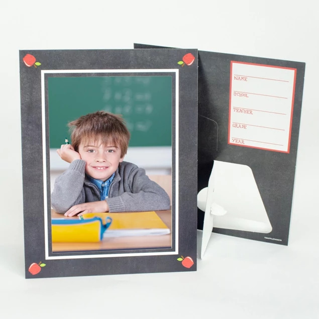 School Days Panel Mount front showing apple design and aqueous-coated surface for stain resistance