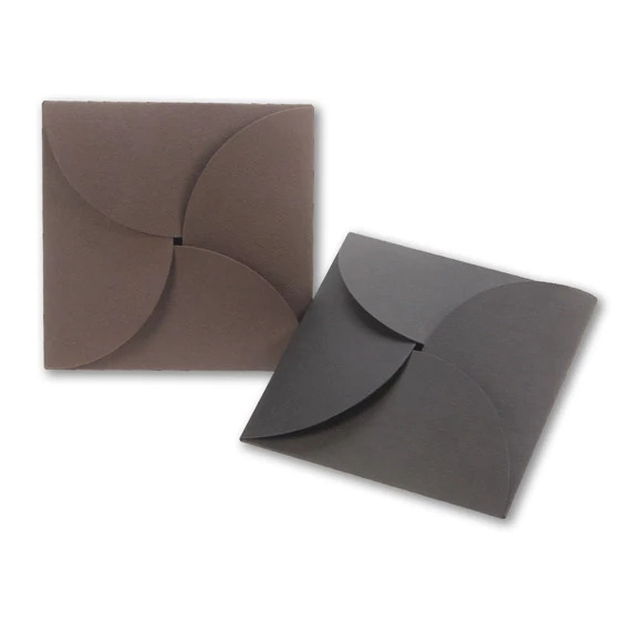 Chocolate and Black CD Petals showing petal fold design for CD or DVD delivery
