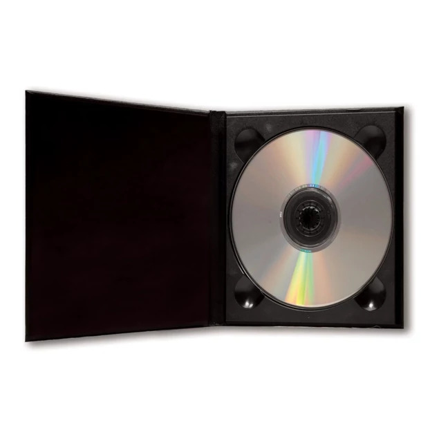 Black CD-1 Holder open showing interior disc slot and plain cover design