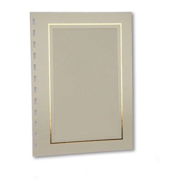 White gold Advantage Album insert shown flat     Tyndell slip-in album insert