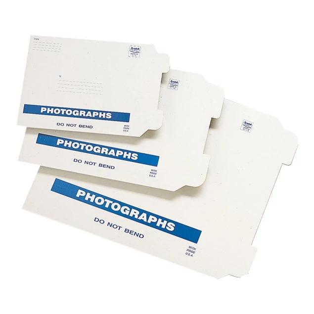 Tyndell Sturdy Mailing Cartons in 9x7, 11x9, and 12x15 white showing adhesive flap and tear-away strip for print shipping