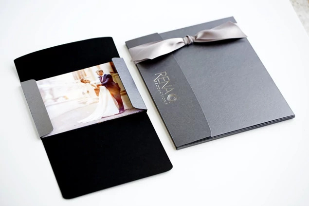 Steel Portrait Cases in 5x7, 8x10, and 11x14 showing heavyweight art paper with subtle texture and rounded edges