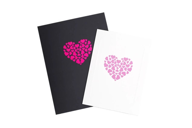 PF-12 White Folder with event foil imprinting showing custom design option on white coated board