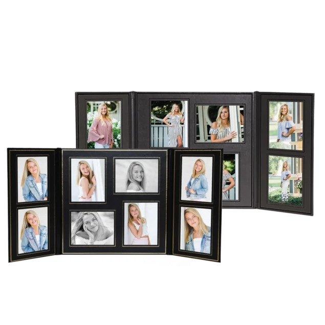 PG 4x5-8 Folio in VH layout showing Black Black and Black Gold options with vertical and horizontal photo openings