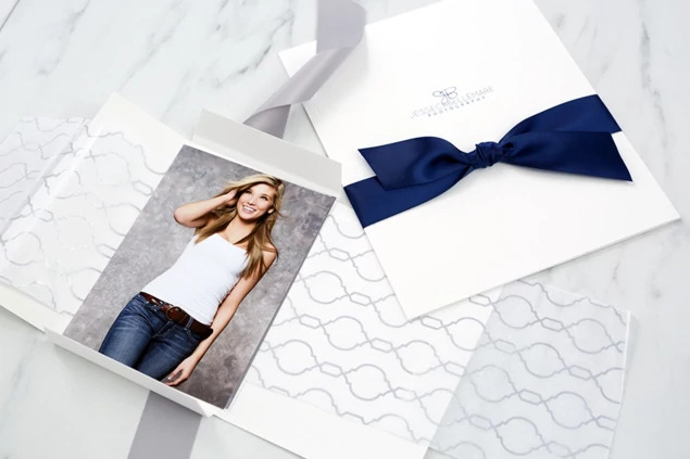 White Tyndell Photo Cases in 5x7 through 16x20 showing smooth finish virgin photo mount board